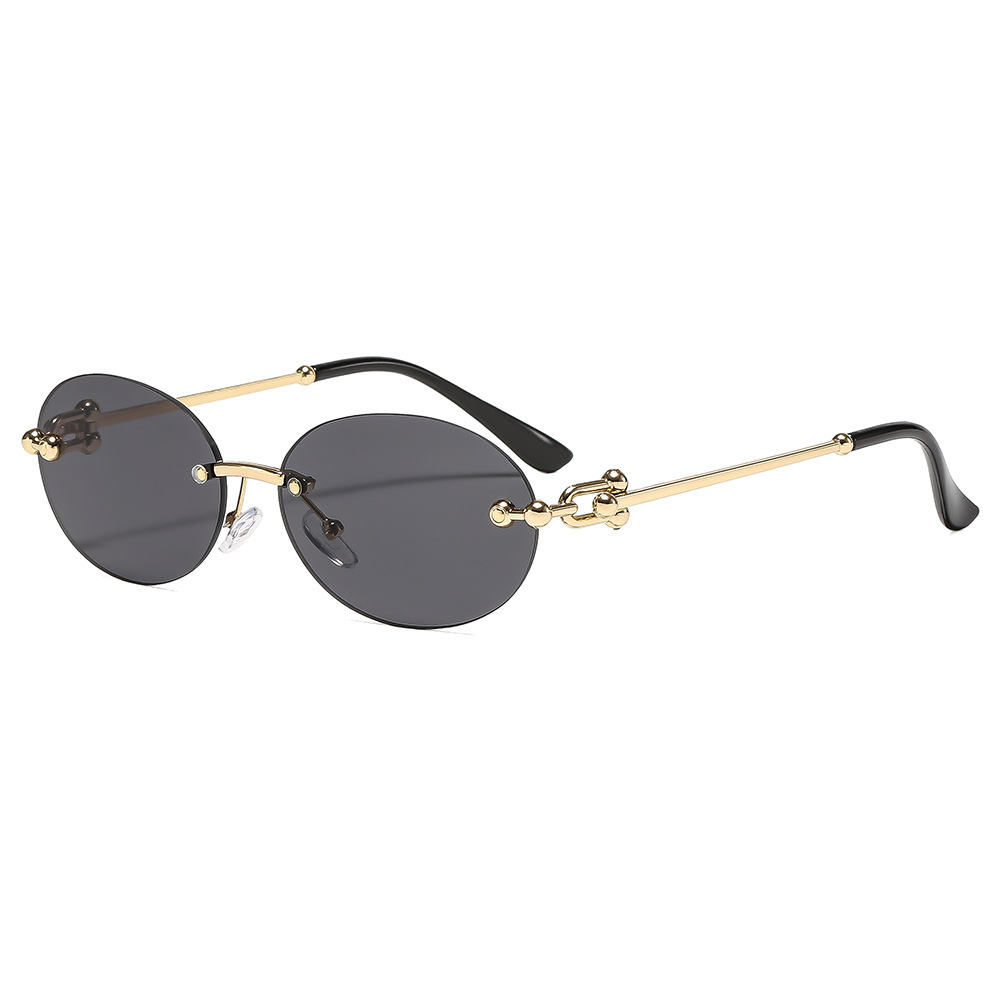 Luxury Zone - Nowe Metalowe Bezramkowe Owalne Damskie Okulary